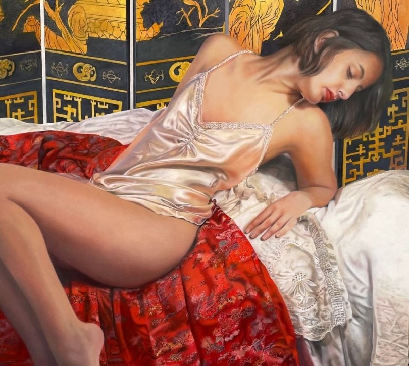 Unfold, 2023 – Oil on Panel, 77 x 89 cm – Ginny Page